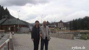 Peter Rauch und Nelia Sydoriak Skizentrum Bukovel in Transkarpatien