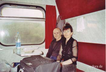 Peter und Nelia im Nachtzug Uzhgorod in Richtung Kiev
